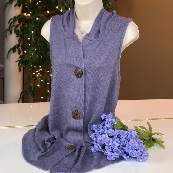 SOFT SURROUNDINGS LAVENDER LONG TOP W/ HOOD LARGE - Picture 3 of 15